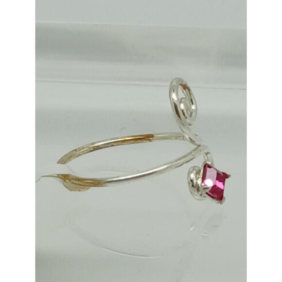 Sexy Pink Crystal Rhinestone Toe Ring Adjustable Size Sterling Silver Gift Boxed - Picture 7 of 9